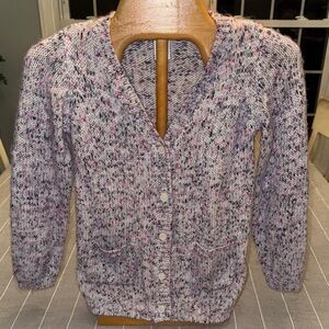 Gymboree girls Speckled Cardigan Sweater-light gray base, sz 7-8 (M), LN!
